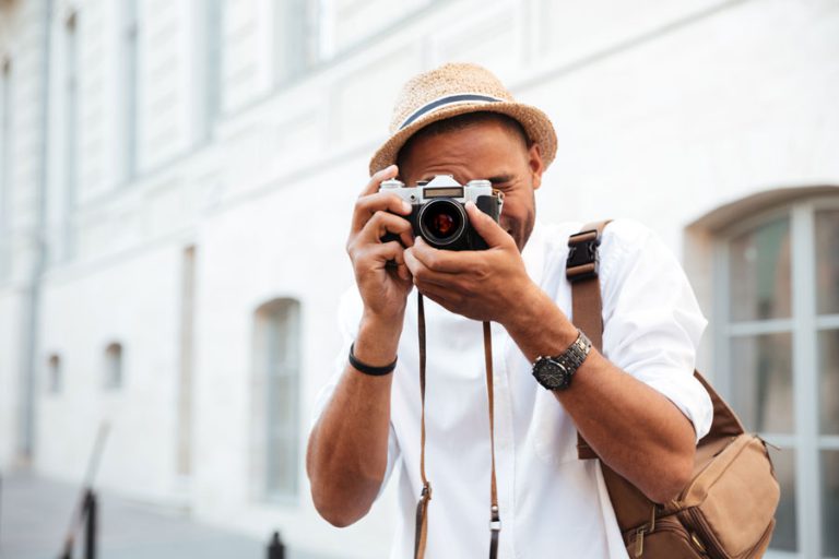 man taking a picture