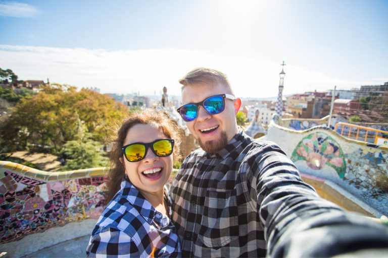 couple taking a selfie on holiday