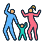 Icon showing family dancing