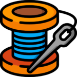 Icon showing needle and thread